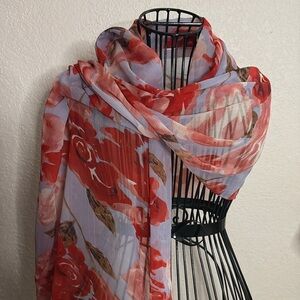 Gold Coast poly sheer print scarf